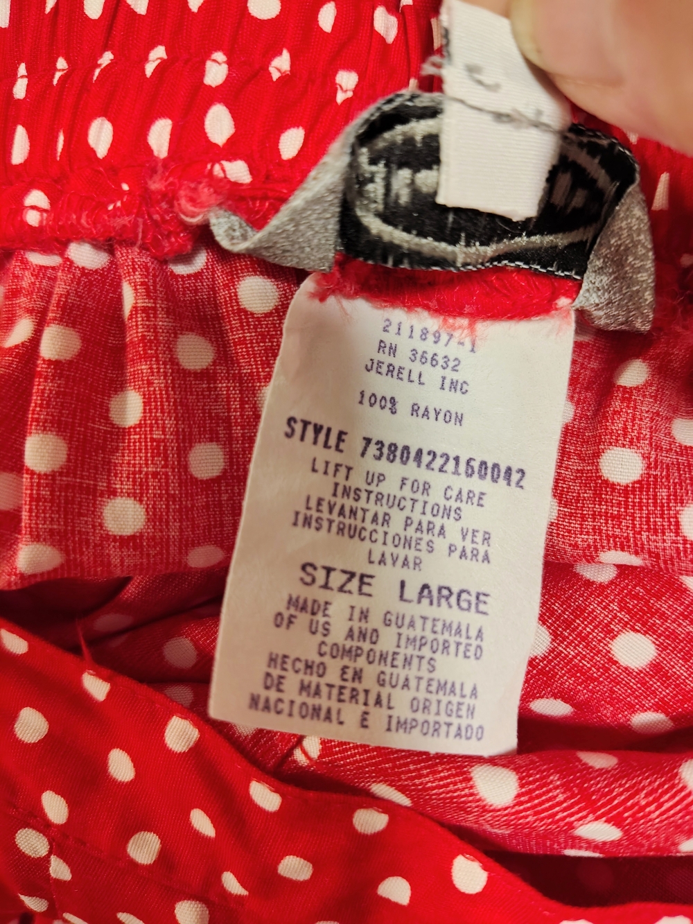 Stonebridge Vintage Maxi Skirt Red Polka Dot Large Elastic Waist Western Cowgirl - Picture 7 of 7